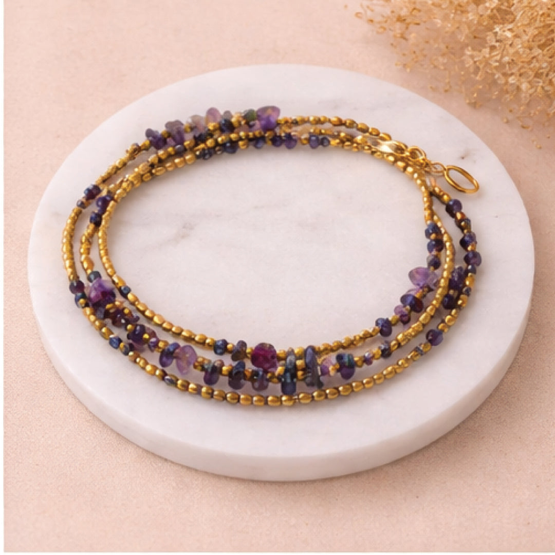 Amethyst beaded bracelet