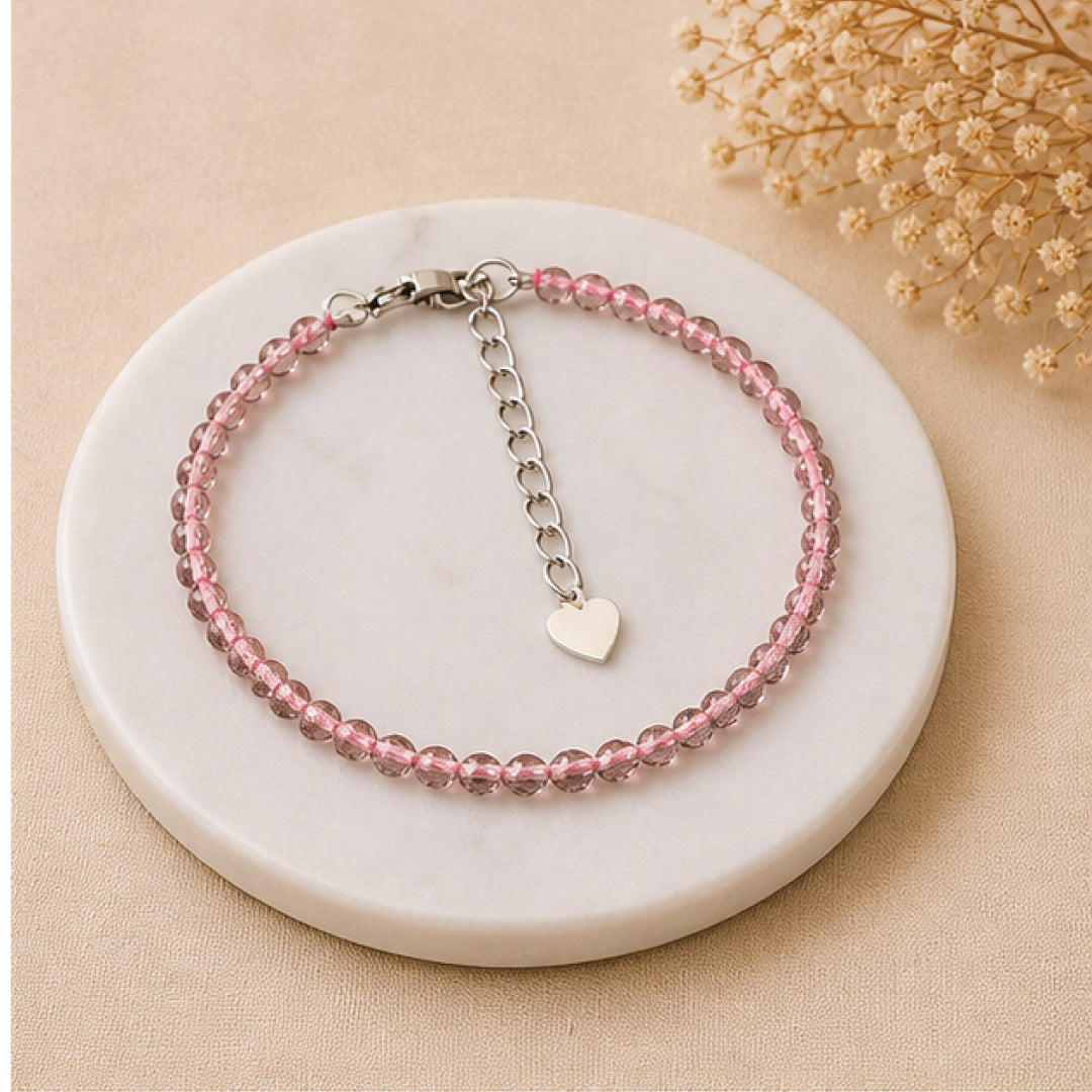 Rose quartz Bracelet- Love attraction 2mm