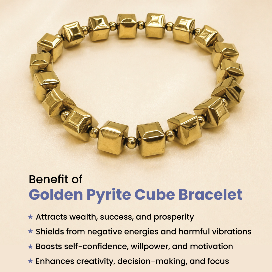 Golden Pyrite Cube Bracelet