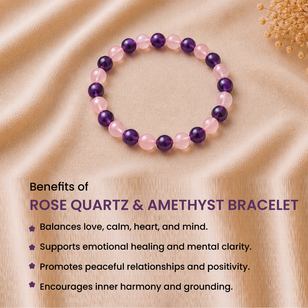 Rose quartz & Amethyst Bracelet