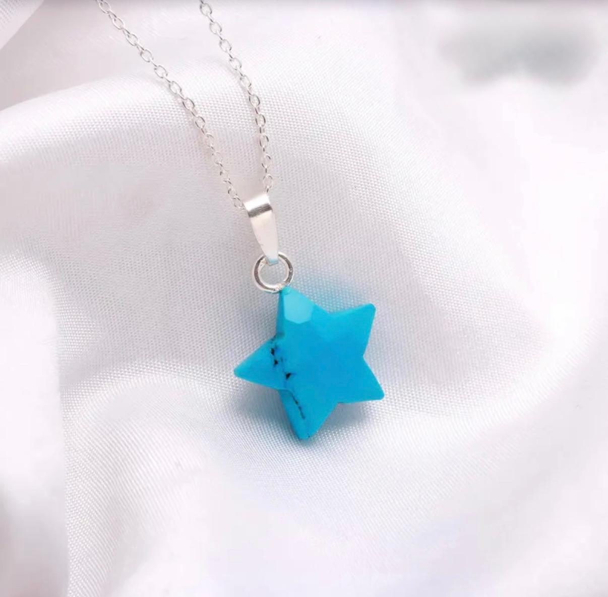 Blue Turquoise star pendant