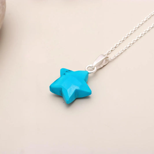 Blue Turquoise star pendant