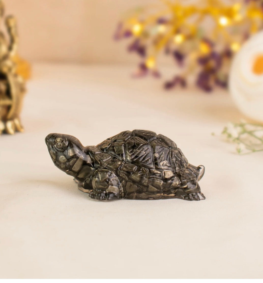 Vastu Prosperity combo- 7 horses frame+ Pyrite Turtle