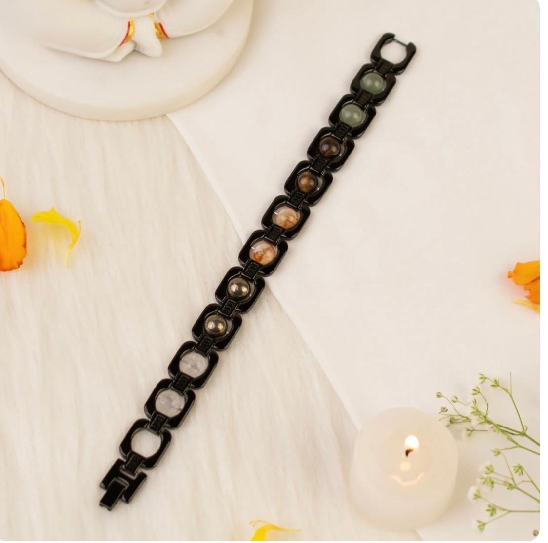 Metal Dhanyog Bracelet-Black