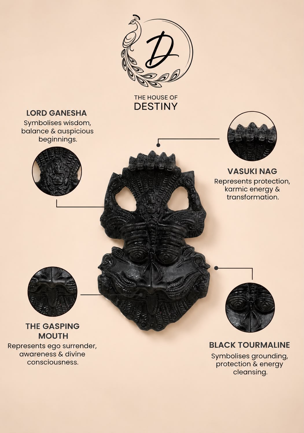 Black Tourmaline Kirti Mukha Nazar Battu