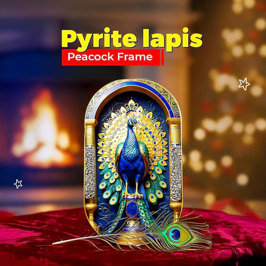 Pyrite–Lapis Peacock Frame