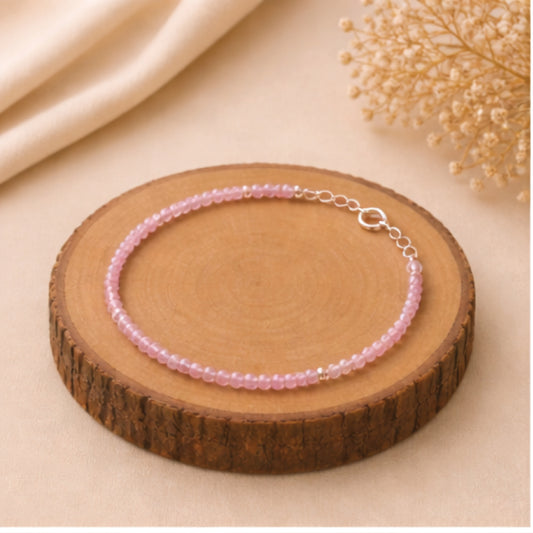 Rose quartz anklet