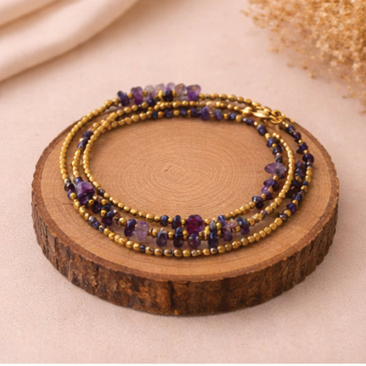 Amethyst beaded bracelet