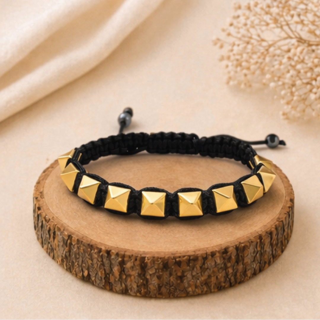 Golden Pyrite pyramid bracelet