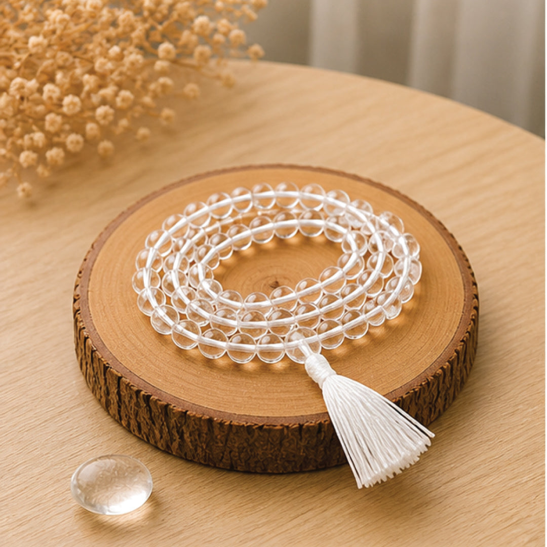 Clear quartz (Spatik) Mala