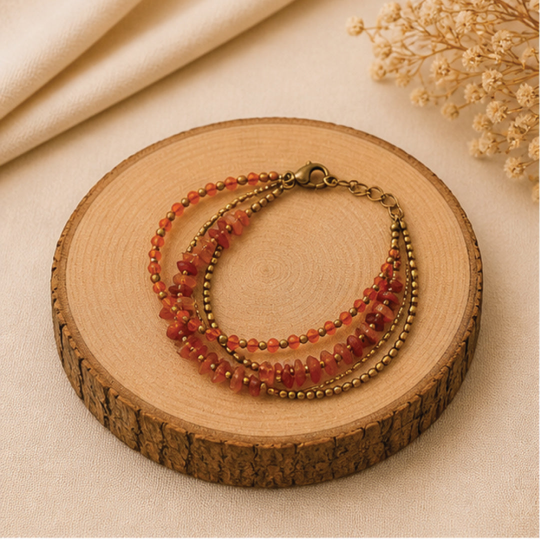 Red jasper beaded bracelet