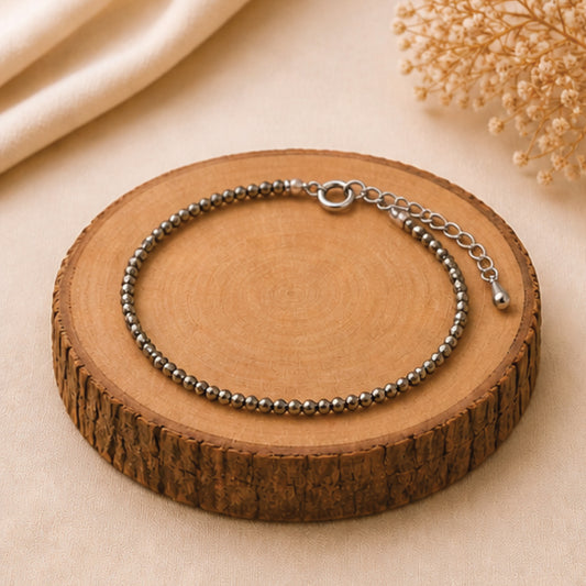 Pyrite Anklet with FREE Rose Quartz Chips Bracelet