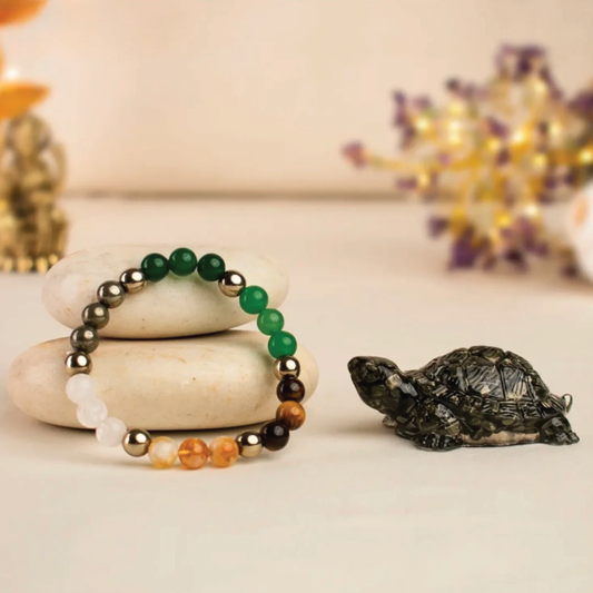 Dhan Yog Bracelet with Vastu Pyrite Tortoise (Kachhua)