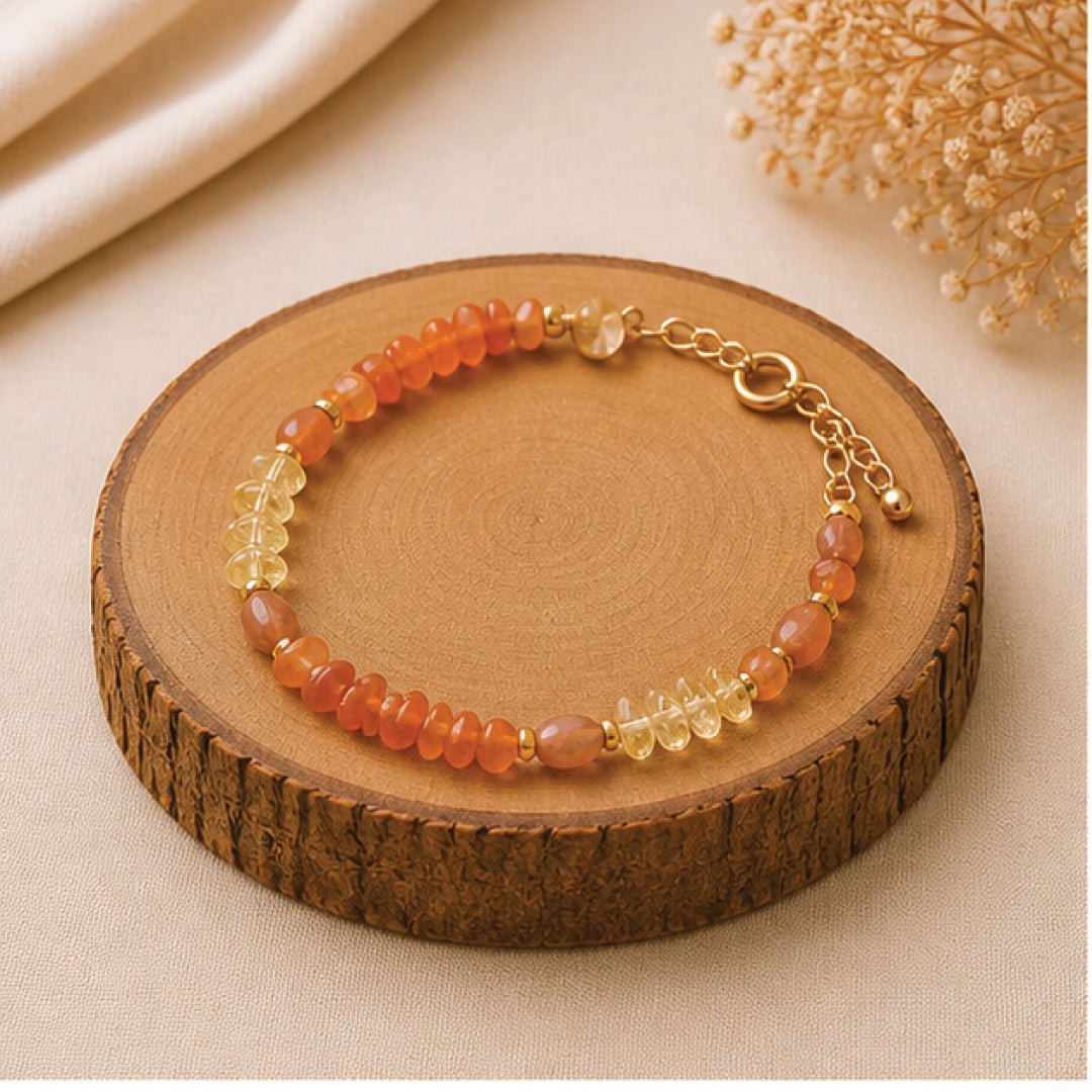 Confidence & self expression-Citrine & Red carnelian