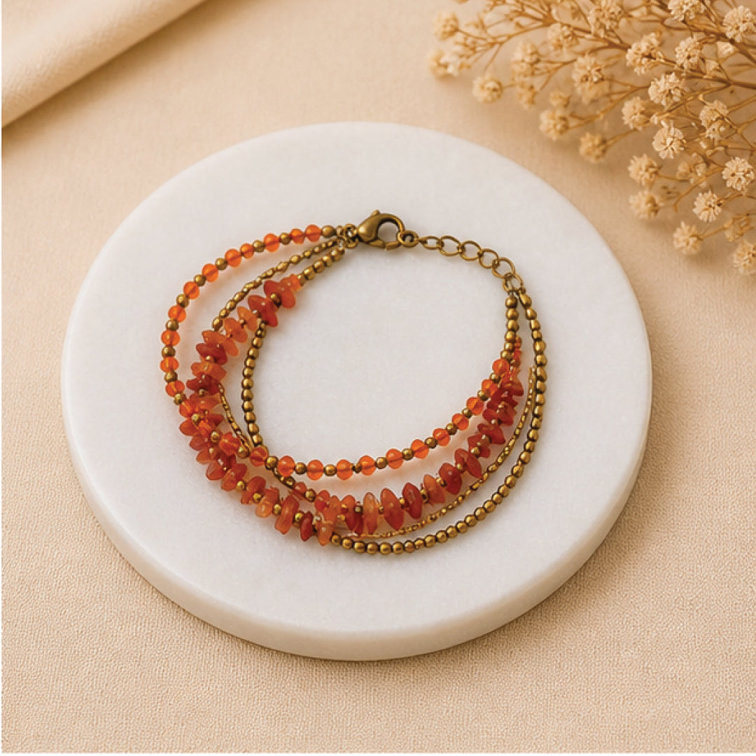 Red jasper beaded bracelet