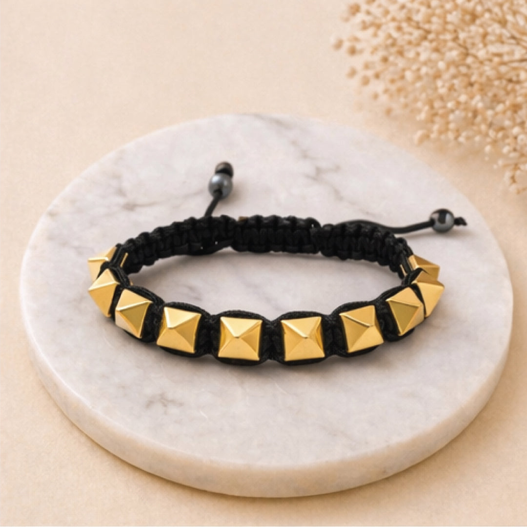 Golden Pyrite pyramid bracelet