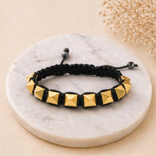 Golden Pyrite pyramid bracelet