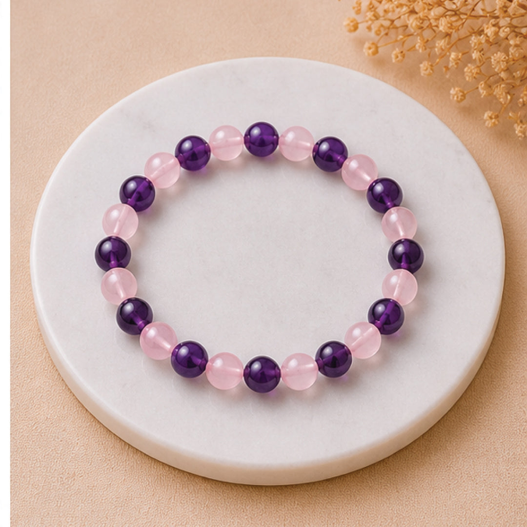 Rose quartz & Amethyst Bracelet