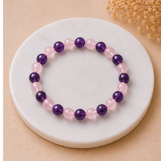 Rose quartz & Amethyst Bracelet