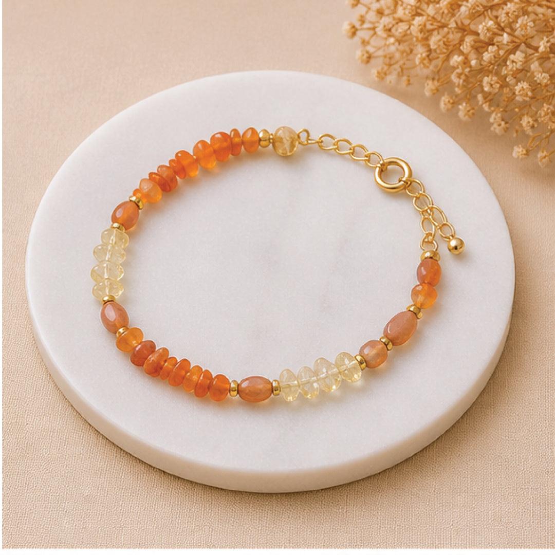 Confidence & self expression-Citrine & Red carnelian