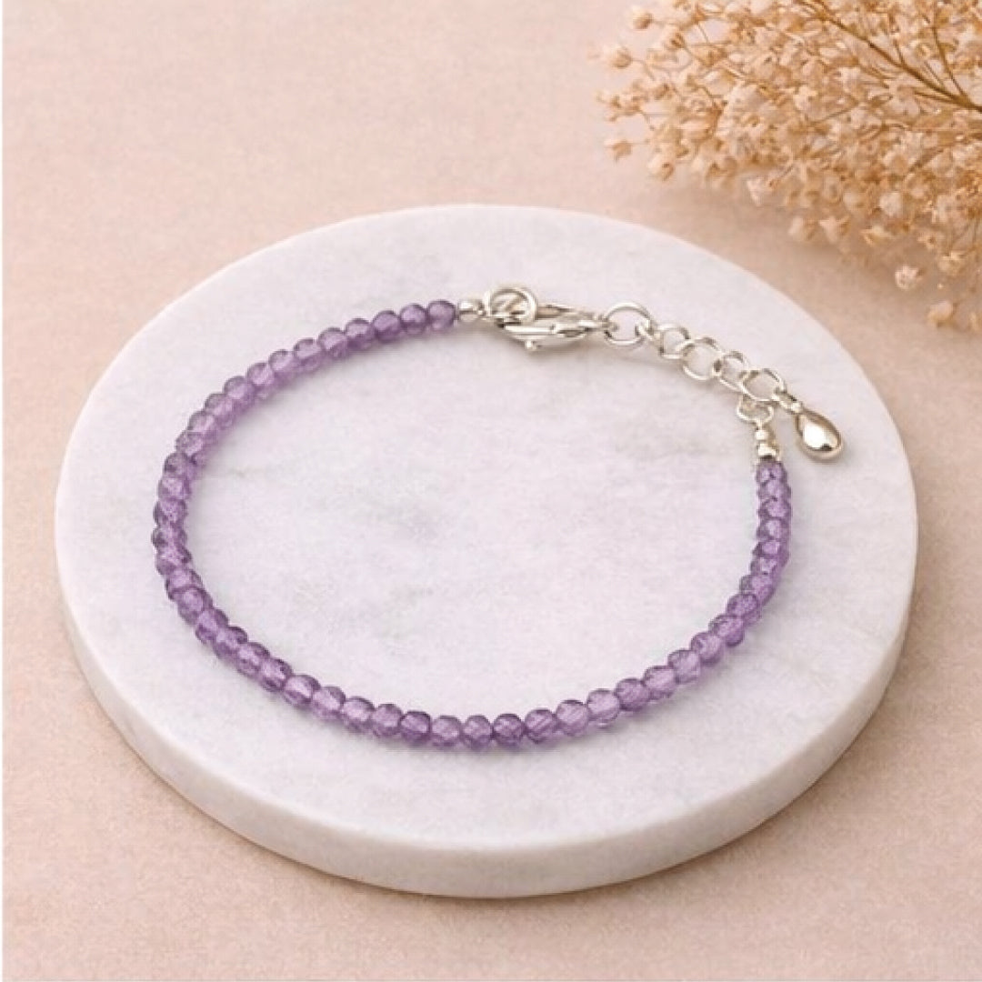 Amethyst Bracelet- Sleep relief, intuition and restful sleep 2mm