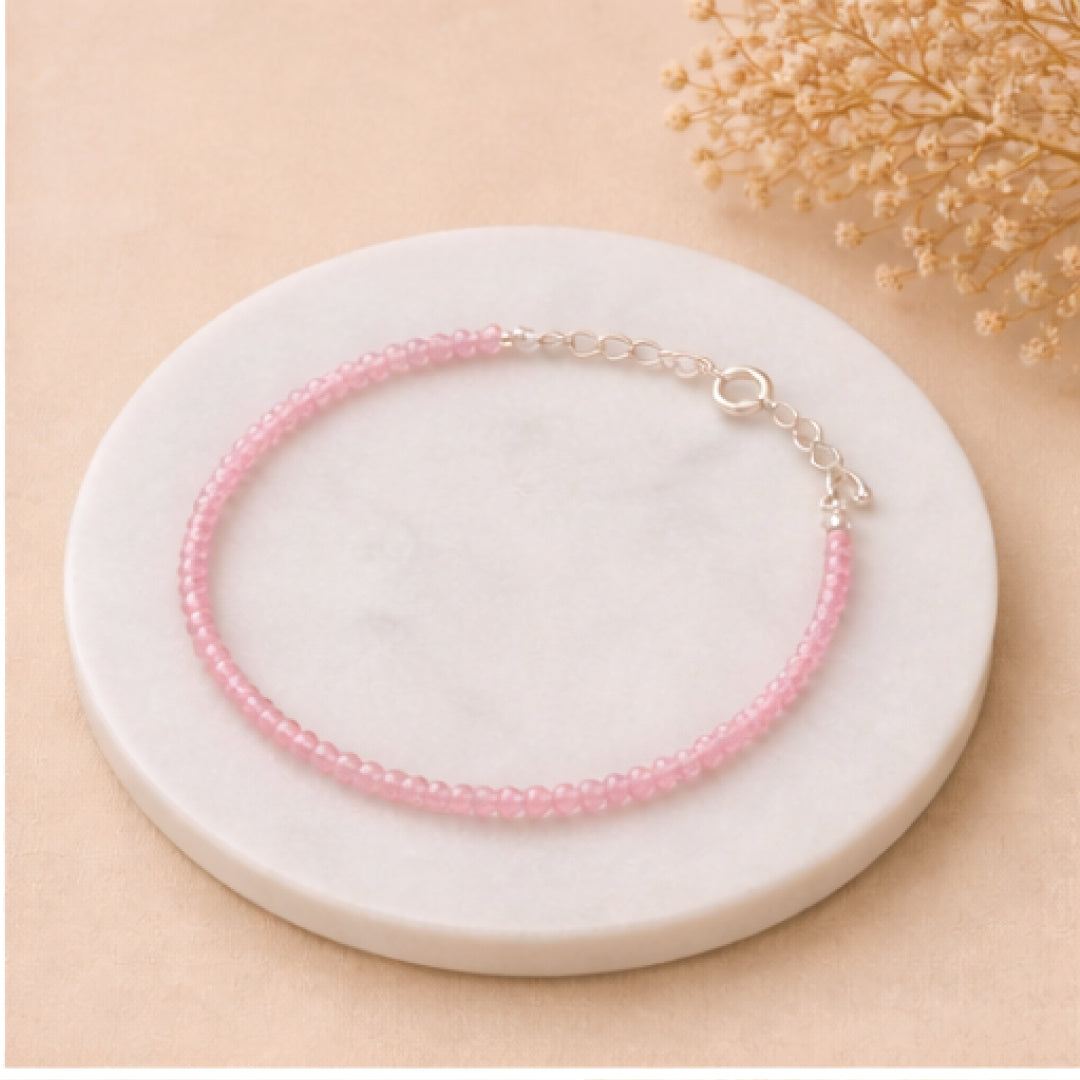 Rose quartz anklet