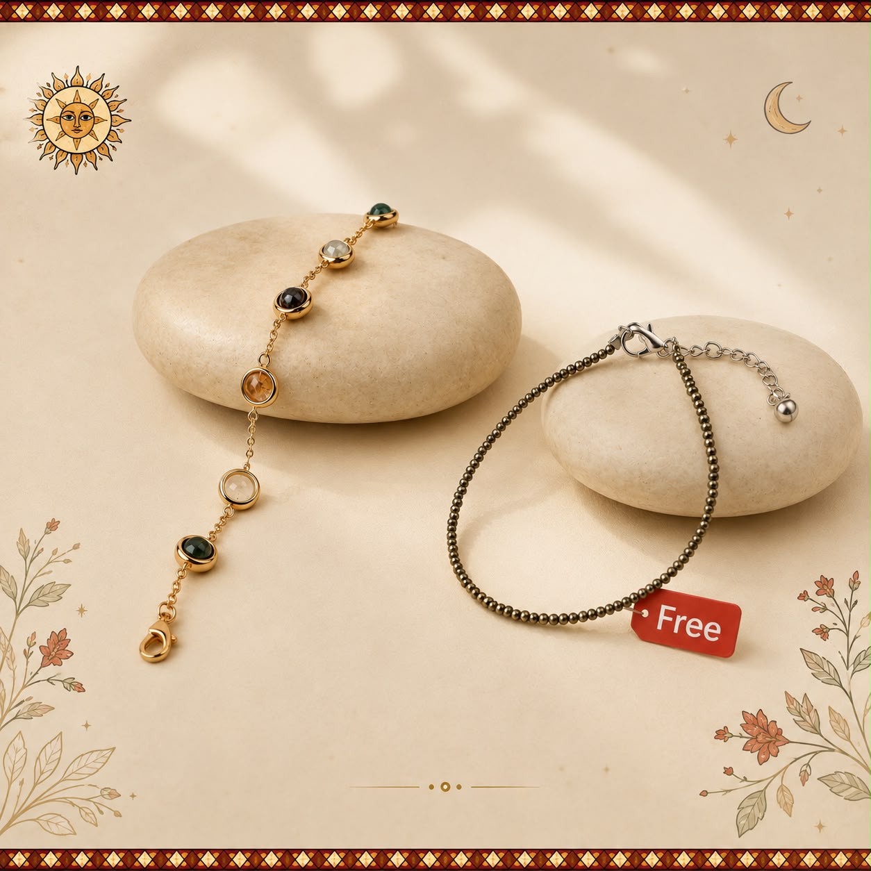 Women's Dhanyog Bracelet + FREE Pyrite Anklet