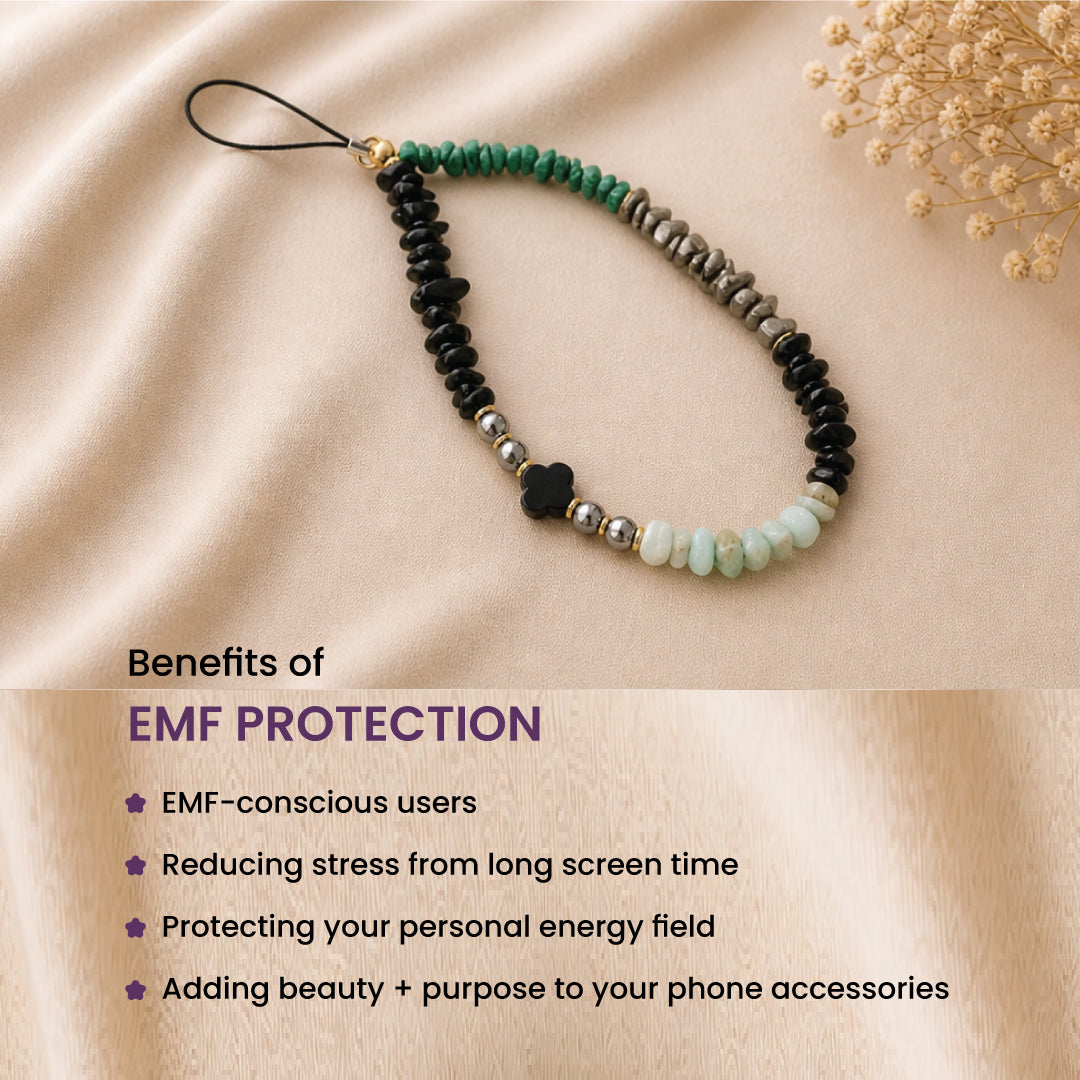EMF protection- Black tourmaline, Malachite, pyrite, Amazonite, Shungite & Black Obsidian