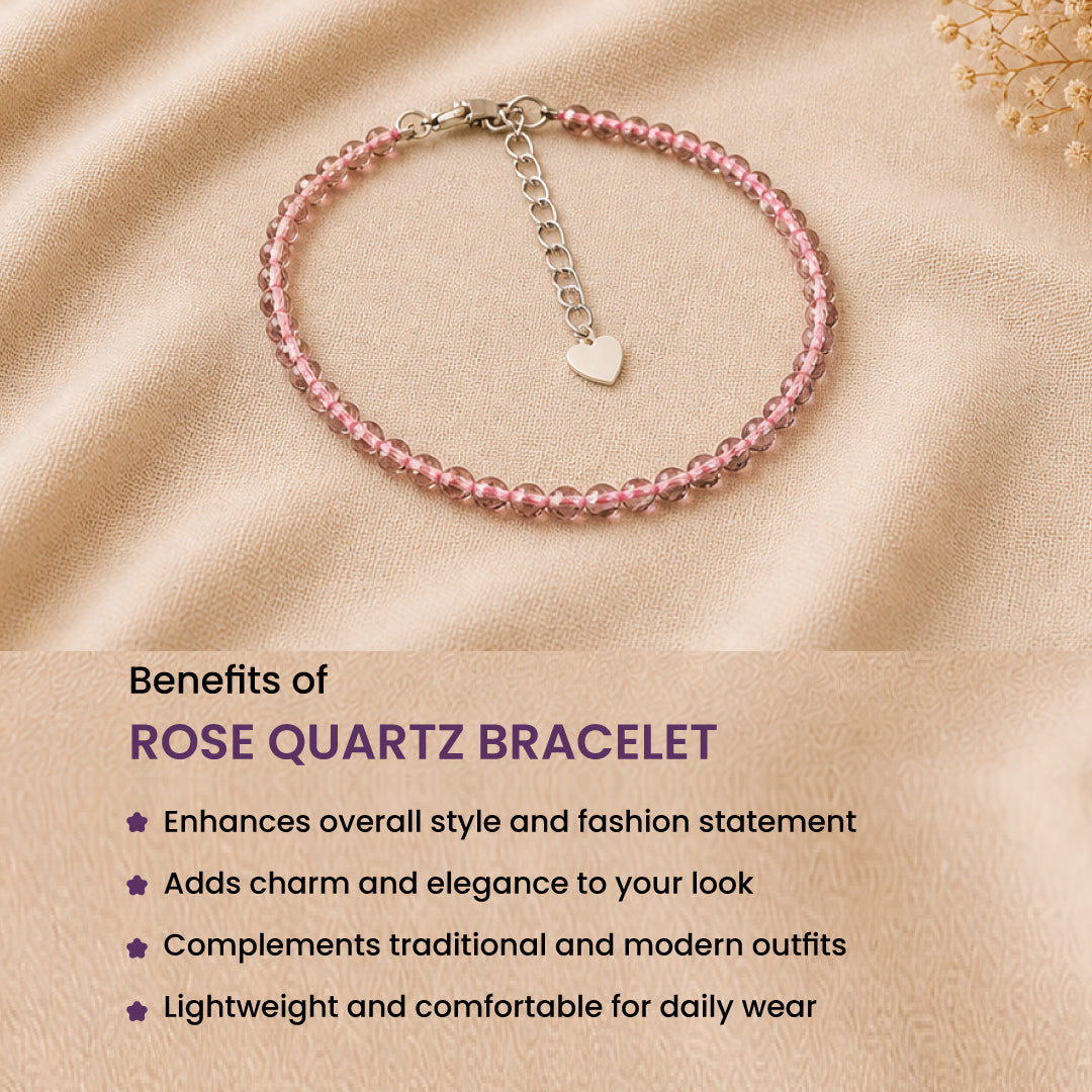 Rose quartz Bracelet- Love attraction 2mm