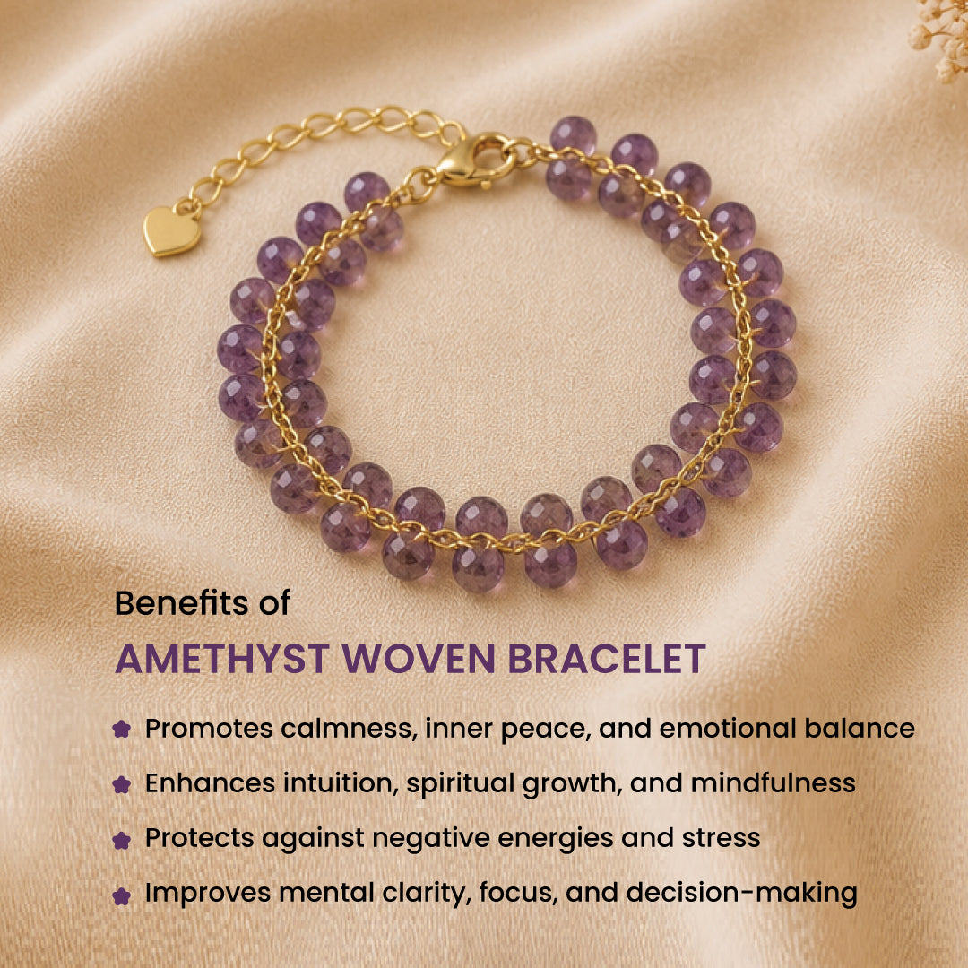 Amethyst Woven Bracelet