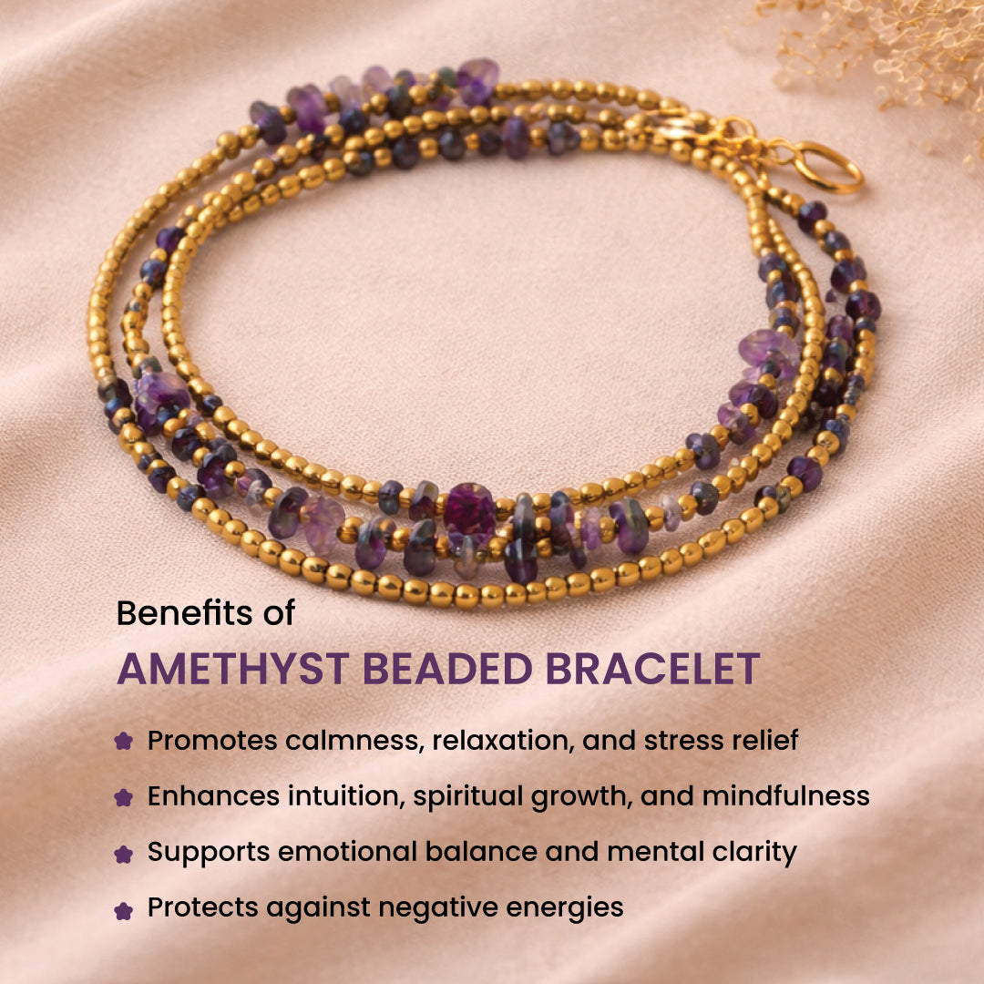 Amethyst beaded bracelet