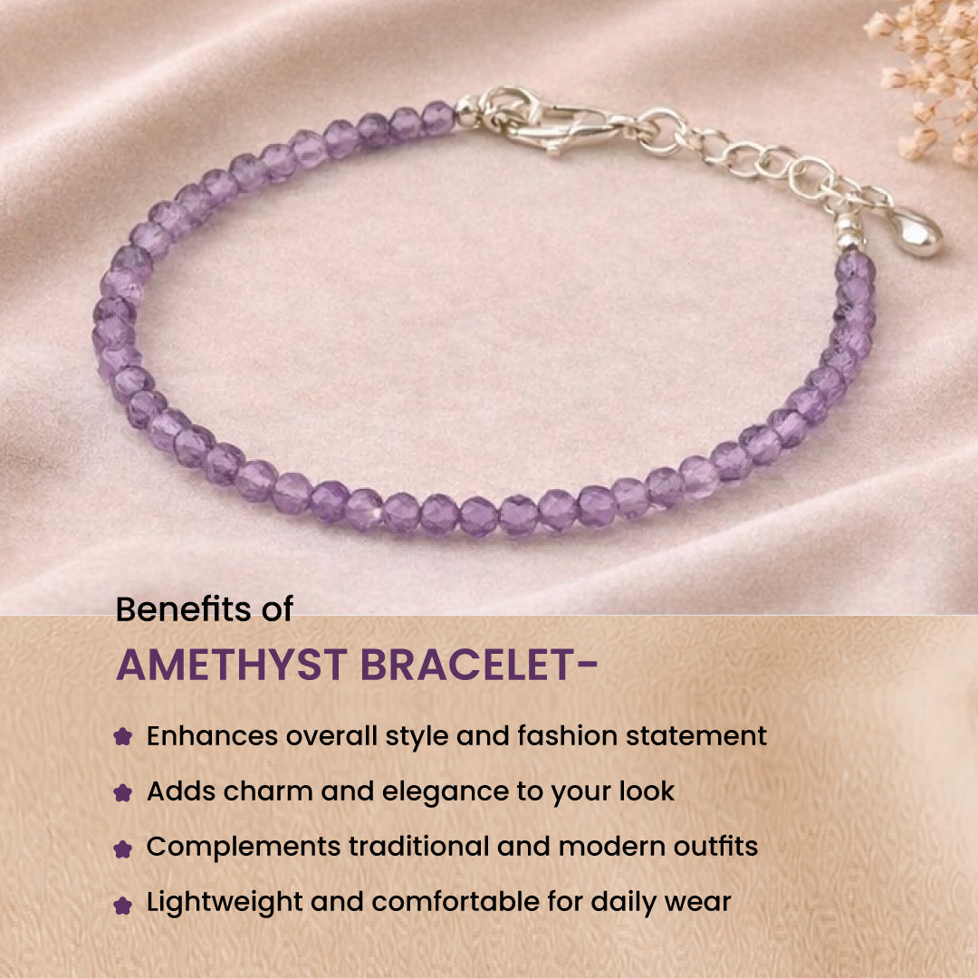 Amethyst Bracelet- Sleep relief, intuition and restful sleep 2mm