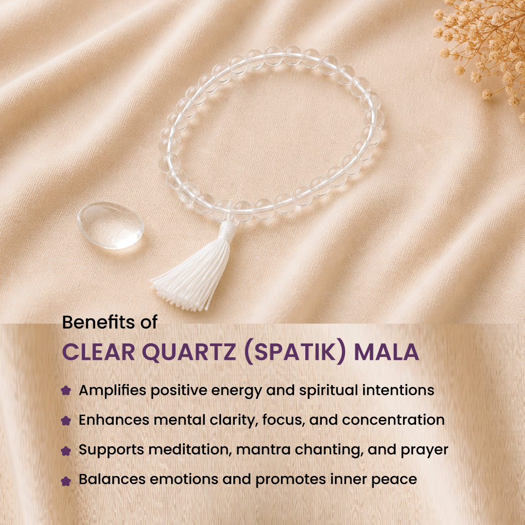 Clear quartz (Spatik) Mala