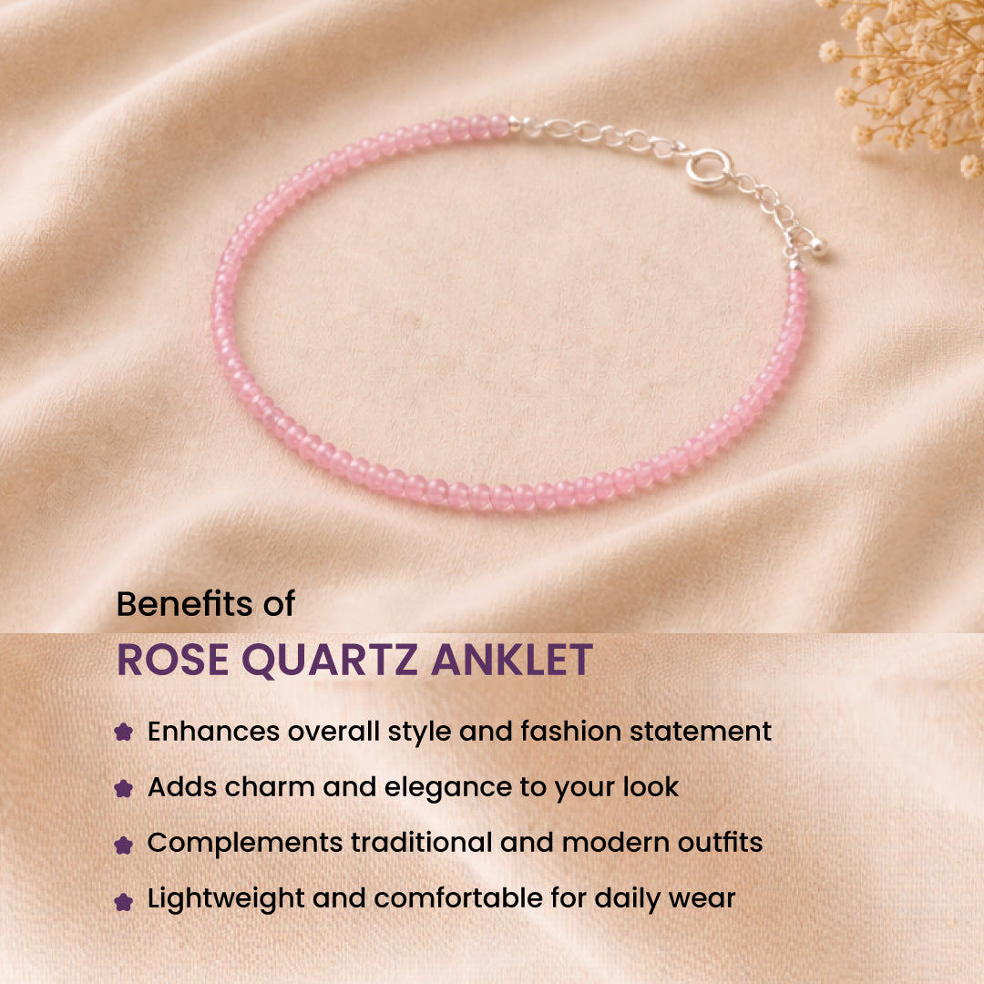 Rose quartz anklet