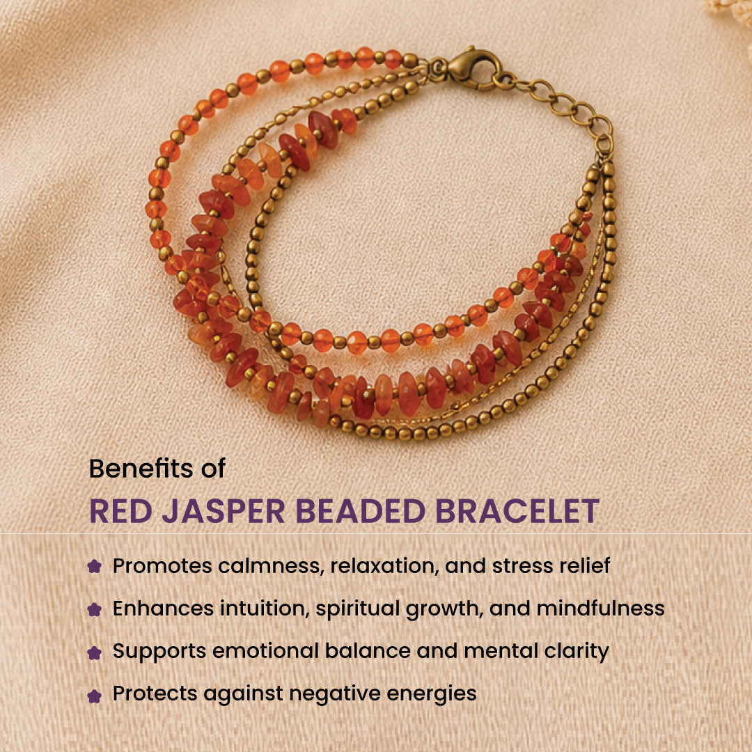 Red jasper beaded bracelet