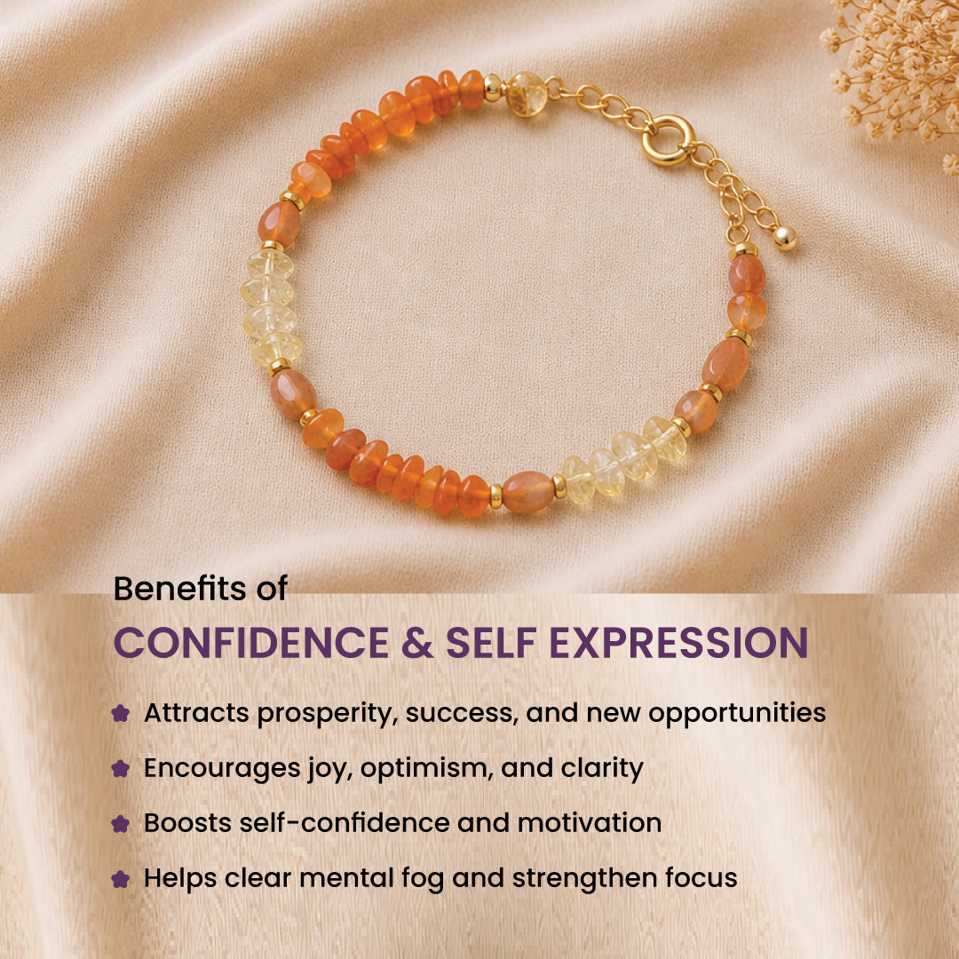 Confidence & self expression-Citrine & Red carnelian