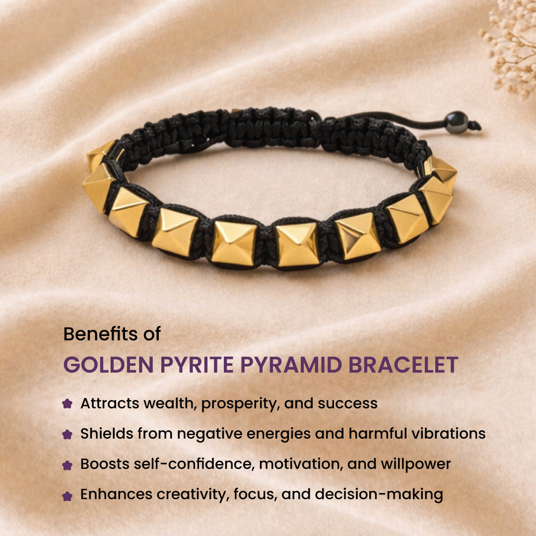 Golden Pyrite pyramid bracelet