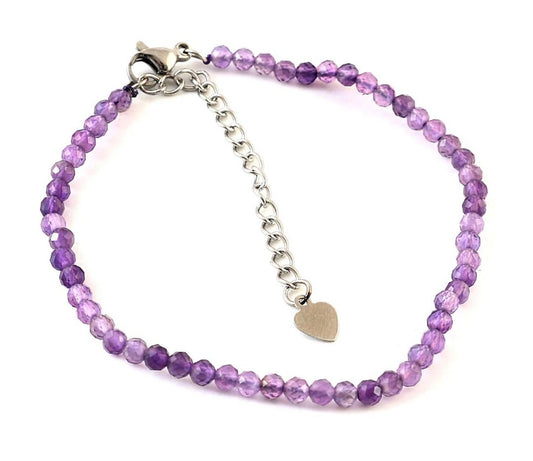 Amethyst Bracelet- Sleep relief, intuition and restful sleep 2mm