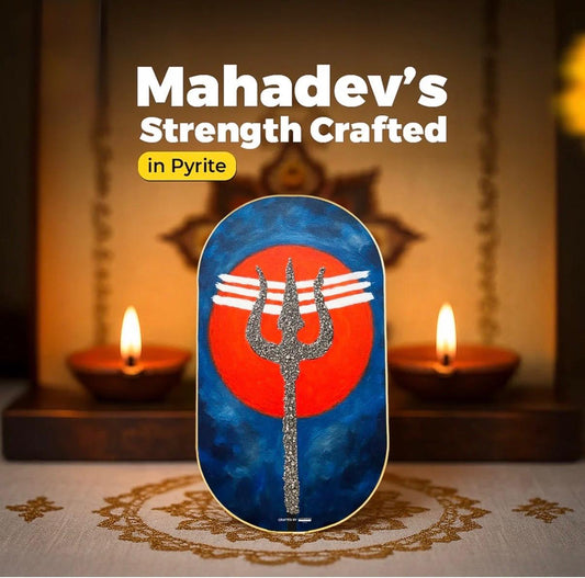 Mahadev Trishul Pyrite Frame