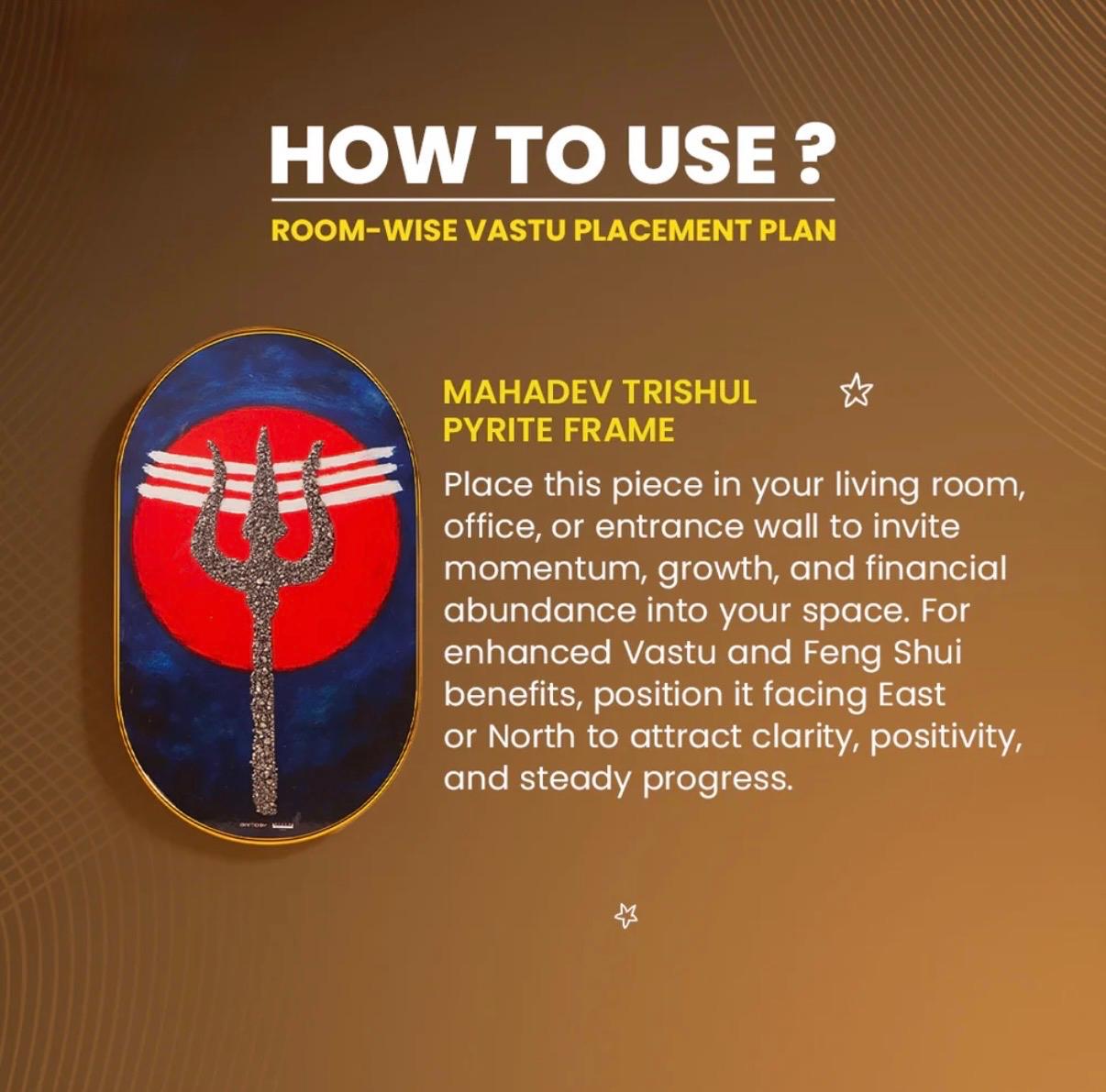 Mahadev Trishul Pyrite Frame