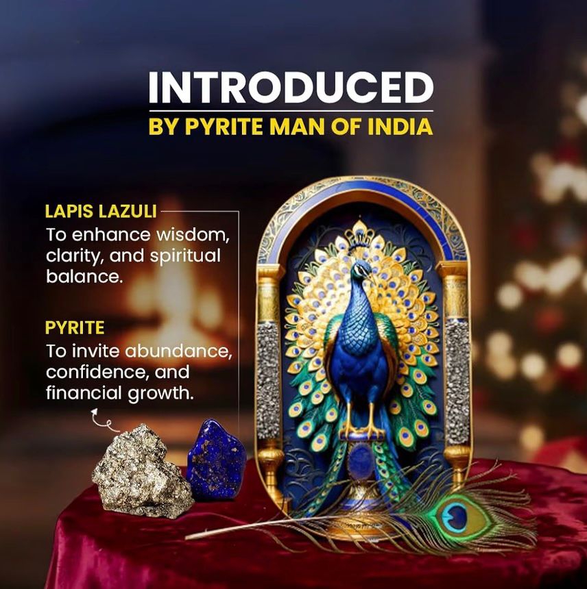 Pyrite–Lapis Peacock Frame