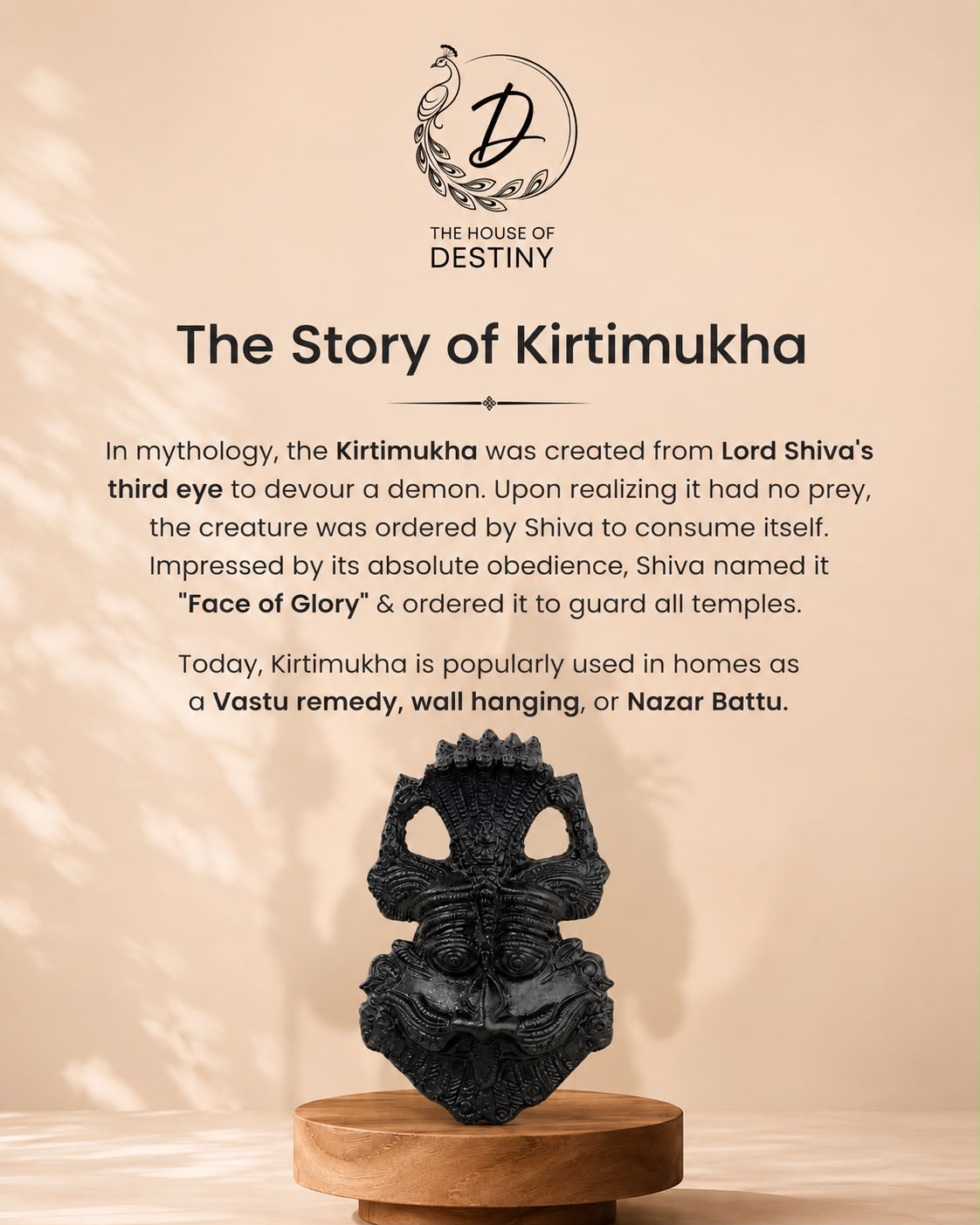 Black Tourmaline Kirti Mukha Nazar Battu
