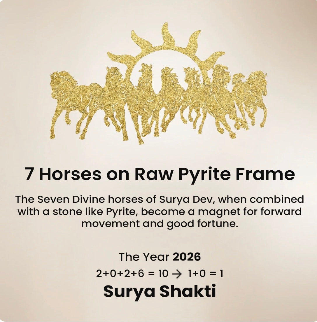 Vastu Prosperity combo- 7 horses frame+ Pyrite Turtle