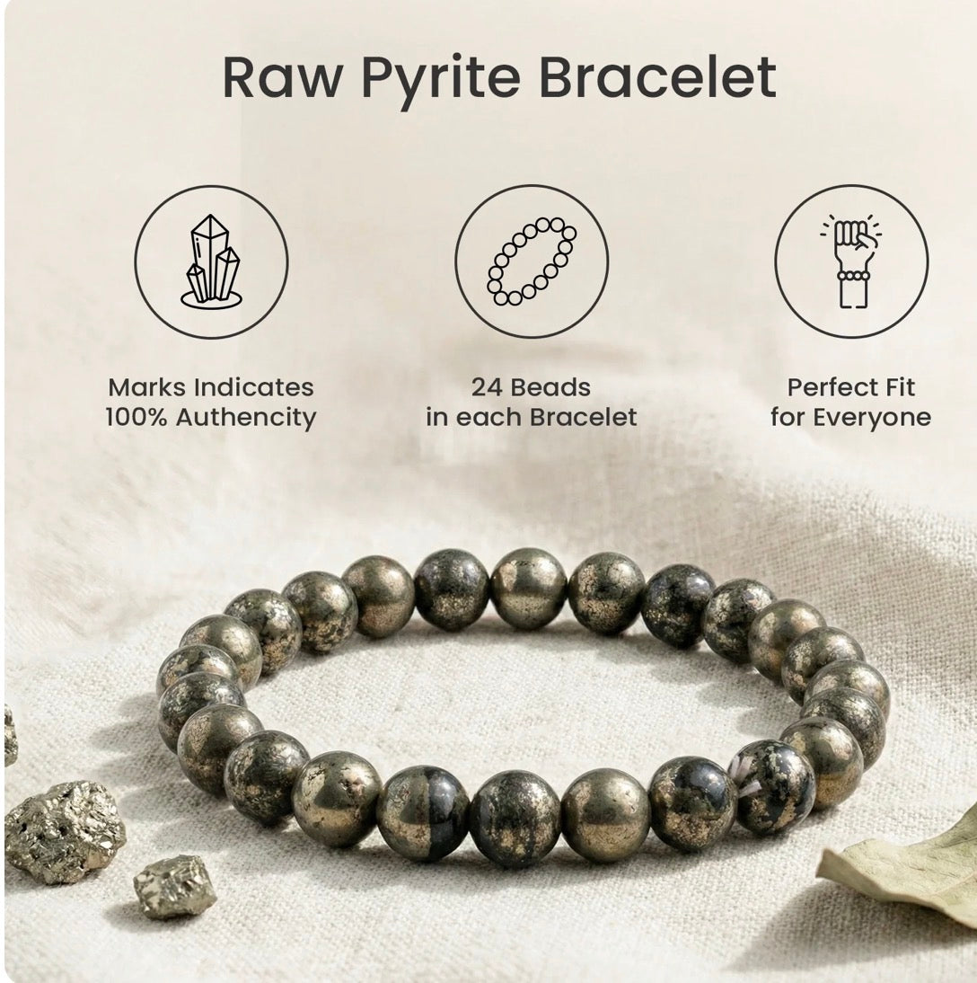 Pyrite Destiny Combo- Raw Pyrite bracelet+ Pyrite Anklet
