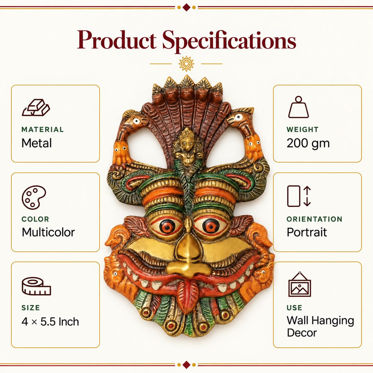 Kirimukha Nazar Battu – Sacred Protection Wall Décor