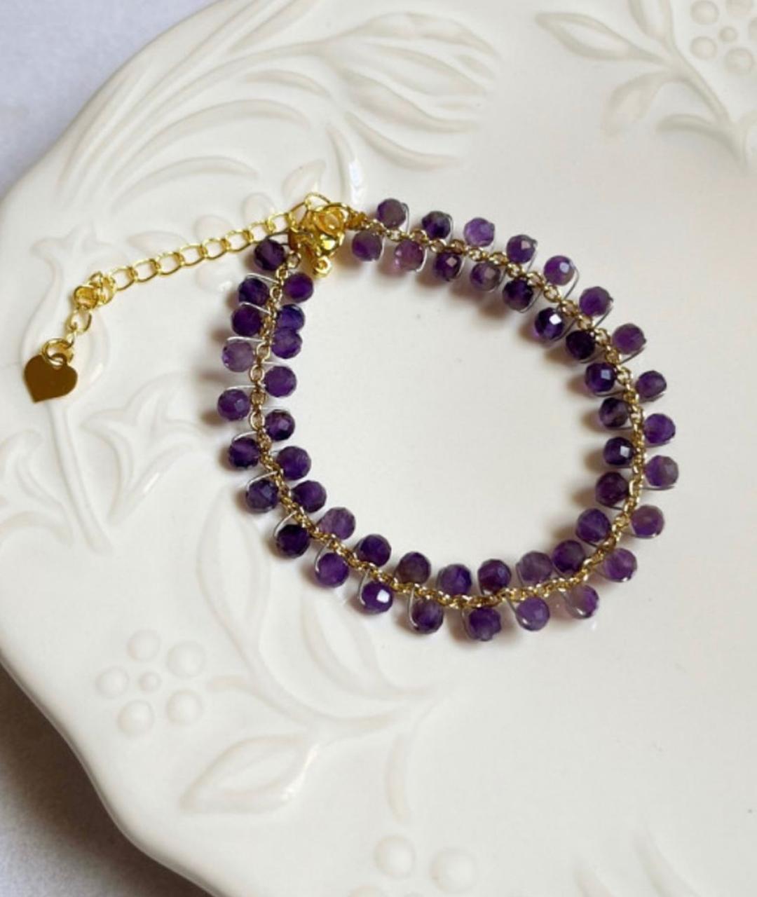 Amethyst Woven Bracelet