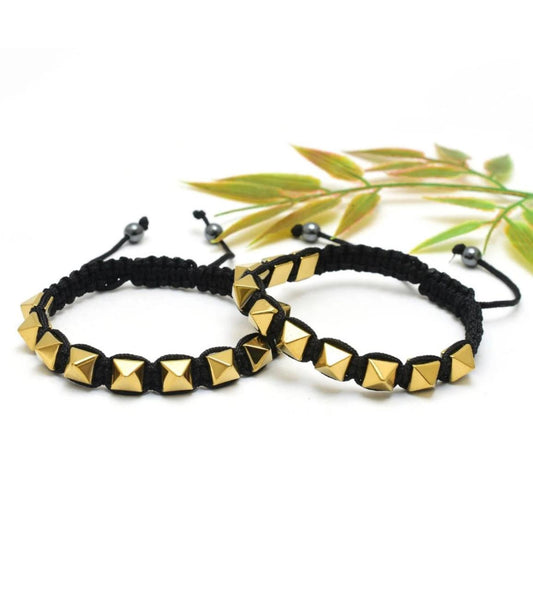 Golden Pyrite pyramid bracelet