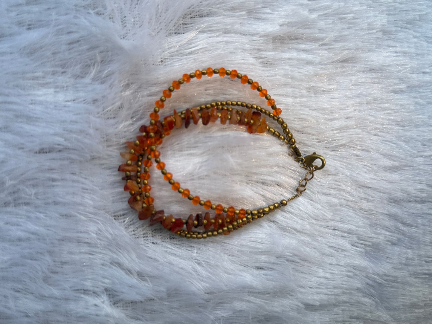 Red jasper beaded bracelet