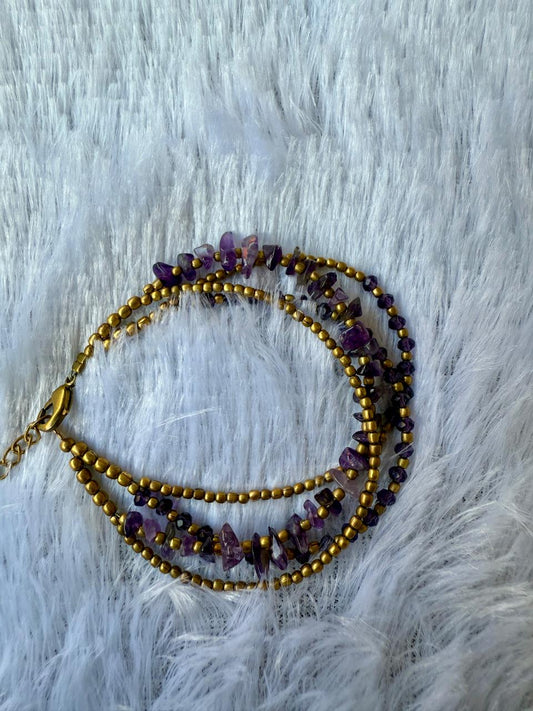 Amethyst beaded bracelet