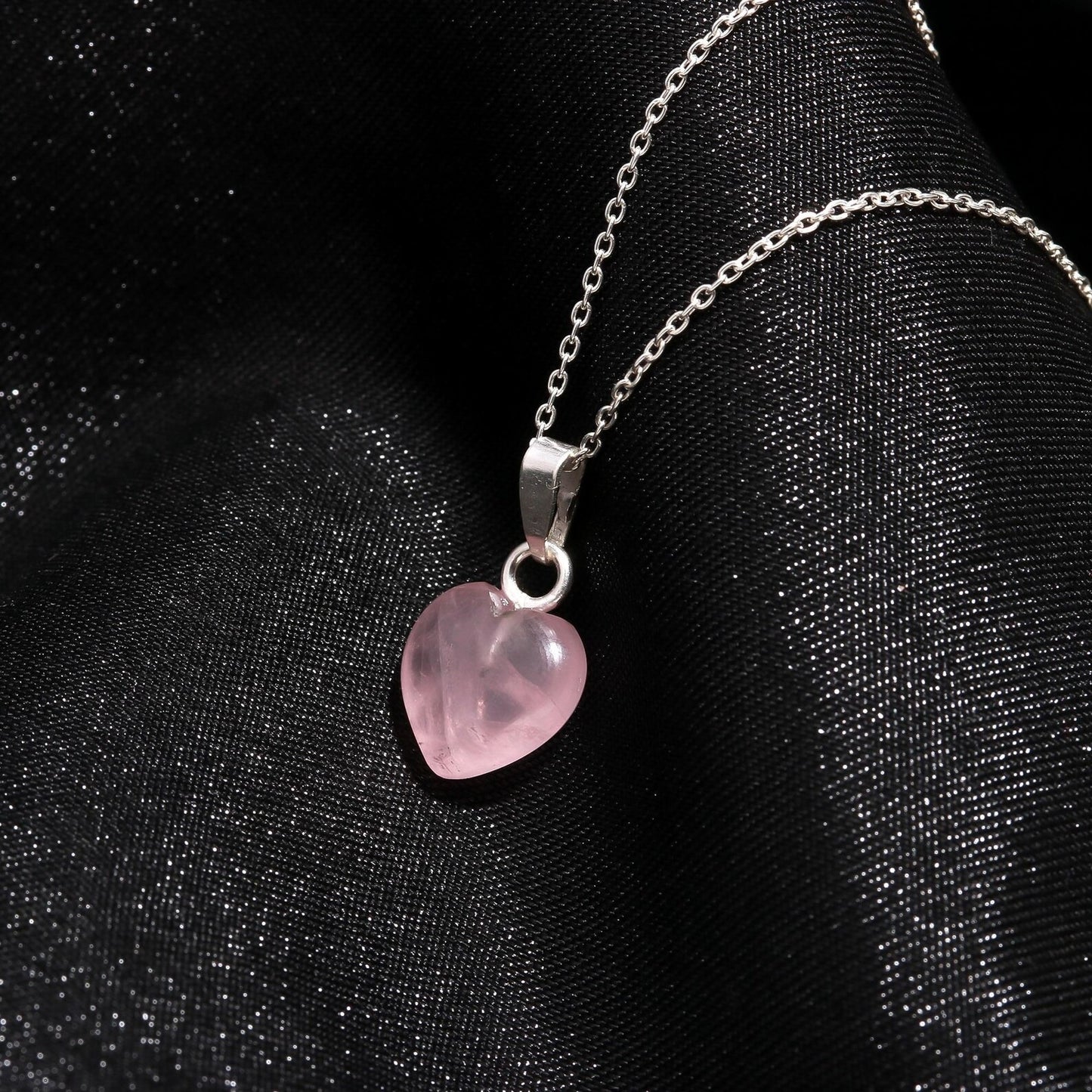 Rose Quartz Heart Pendant: 925 Silver Handmade Jewelry